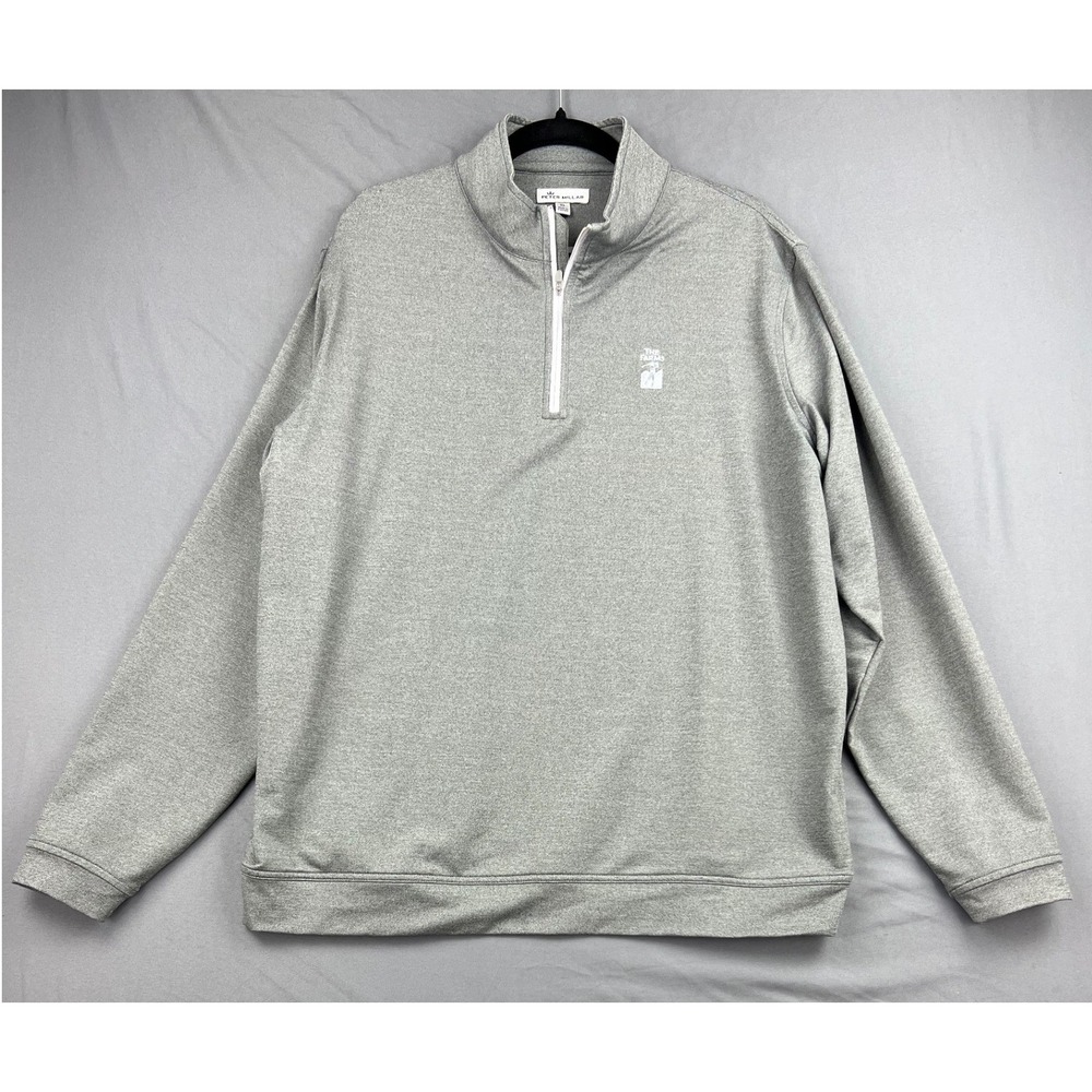 Peter Millar Pullover Mens XL The Farms Golf 1/4 Zip Heather Gray Stretch Good